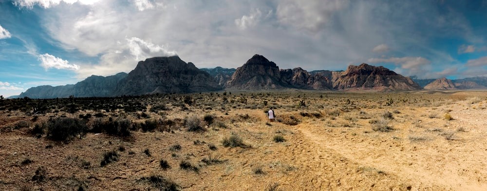 person in white shirt walking on brown field during daytime