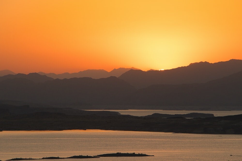 Sunset over lake mead